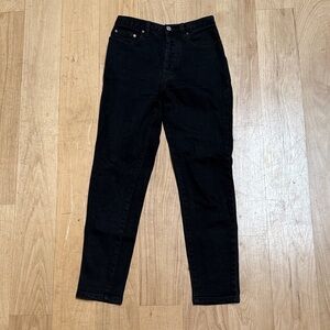 Black High-Waisted Cropped Jeans